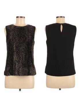 MILLY Leopard Faux Fur Wool Leather Top 8